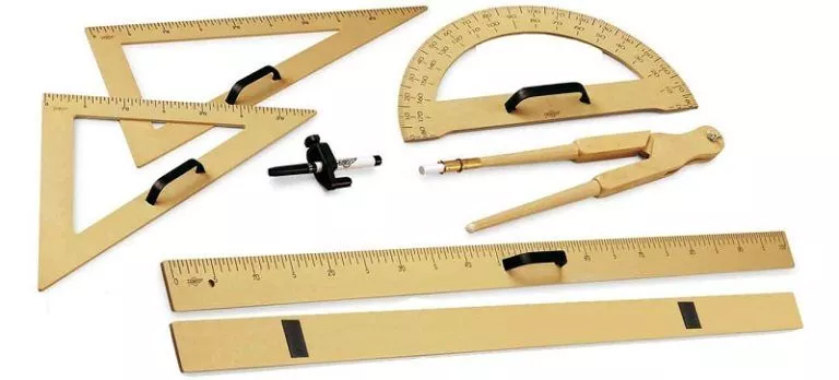 A collection of rulers, protractors, and rulers used for Differential Geometry Homework Help