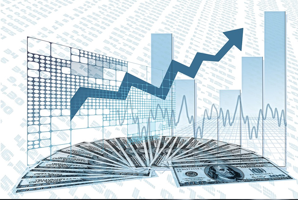 A dollar bill with a graph and an arrow, representing an economics assignment concept.
